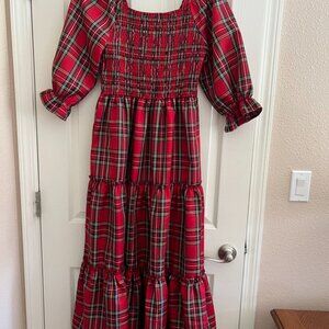 Petalush Red Plaid Holiday Dress